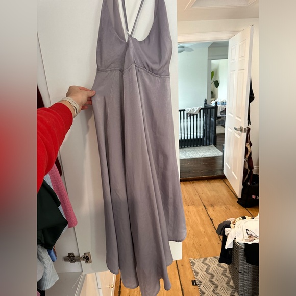 Lilac high-low wrap silk dress - Picture 3 of 5